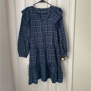 Madewell Gauze Ruffle-Trimmed Mini Dress